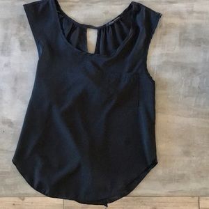 Black cross back/ open back Blouse
